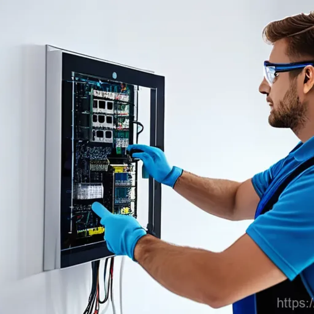 전기기사 취득 후 경력 개발 계획 - **Prompt:** A skilled electrician, in their late 20s to early 30s, dressed in a clean, professional ...