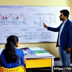Home 22 전기분야에서의 이론과 실무의 연결점 - A detailed engineering workshop scene in India showing an experienced electrical engineer explaining...