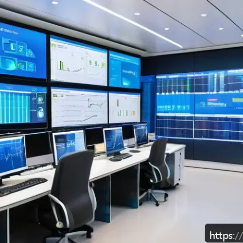 Home 30 전기분야의 최신 기술 인증 - A modern electric power control room featuring advanced automation and digitalization technology, wi...